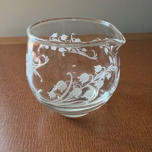 Vintage Libbey Lilly of the Valley Clear Glass Creamer